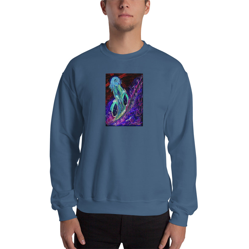 neon "Jesus Christ on a Bicycle" Sweatshirt / Artist - Margot House