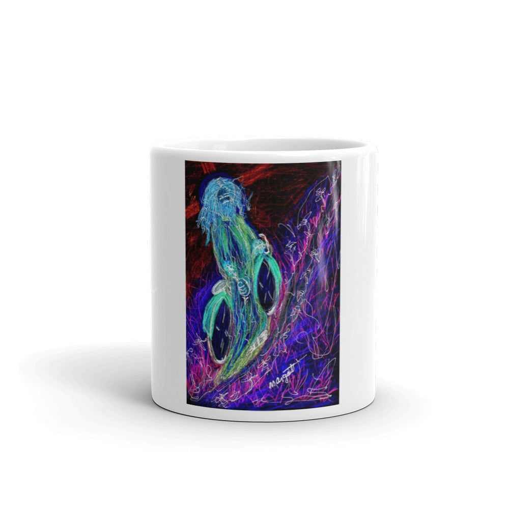 neon "Jesus Christ on a Bicycle" Mug / Artist - Margot House & Bryan Ameigh