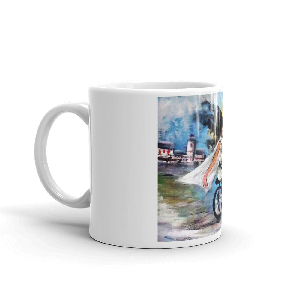 Jesus on Bicycle Mug / Artist - Margot House