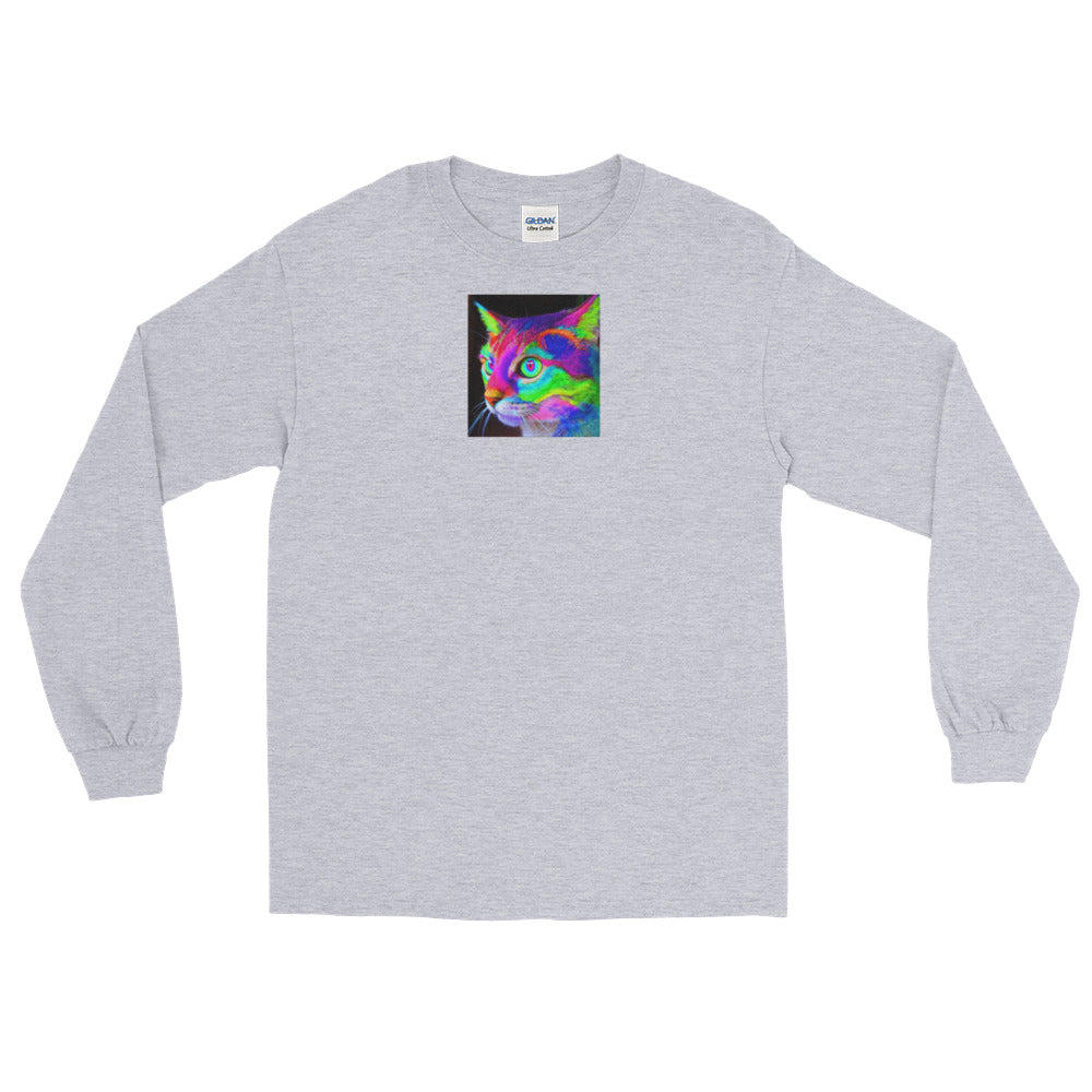 Color Kitty Face Long Sleeve T-Shirt
