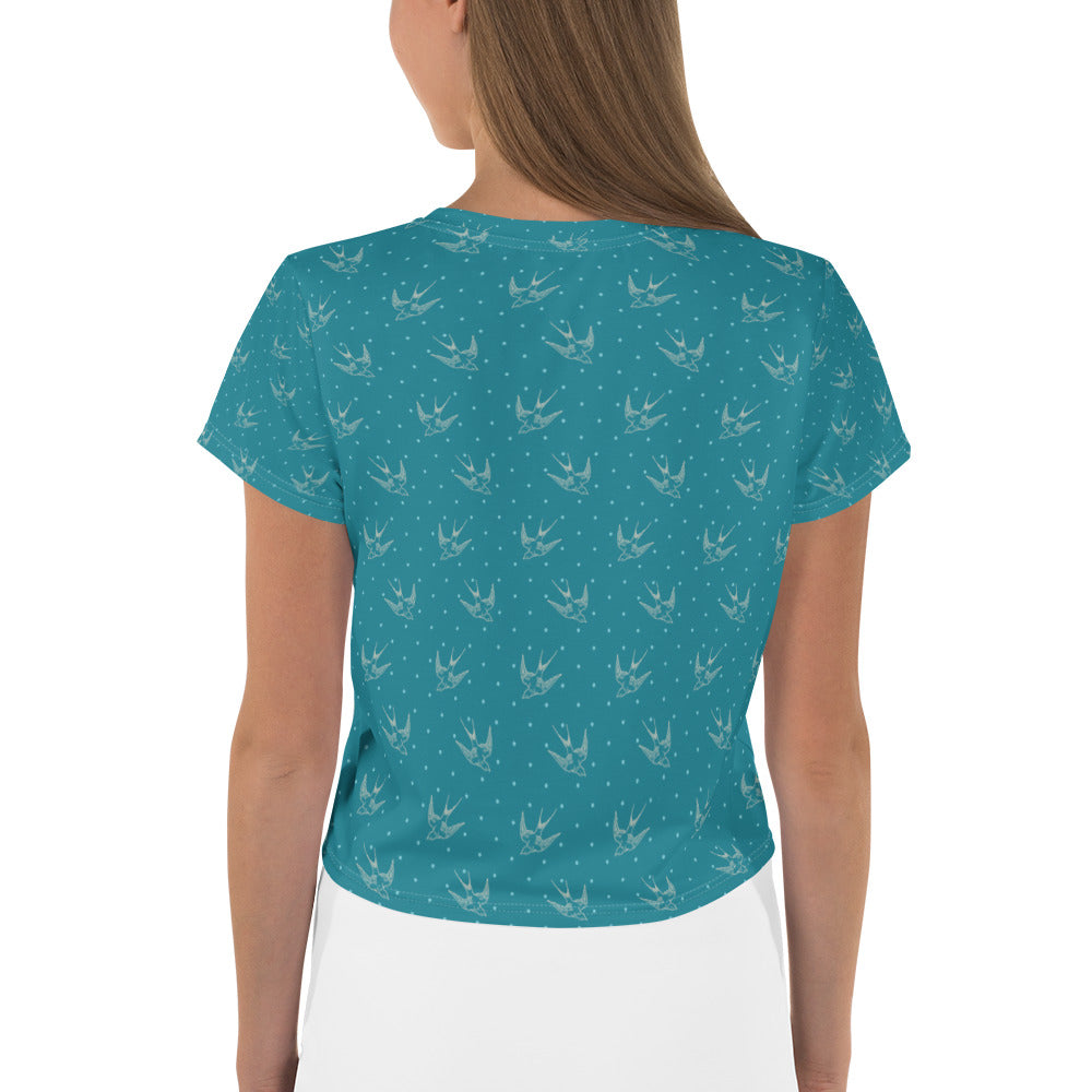 Printed Birdy Crop Tee / Artist - Bryan Ameigh