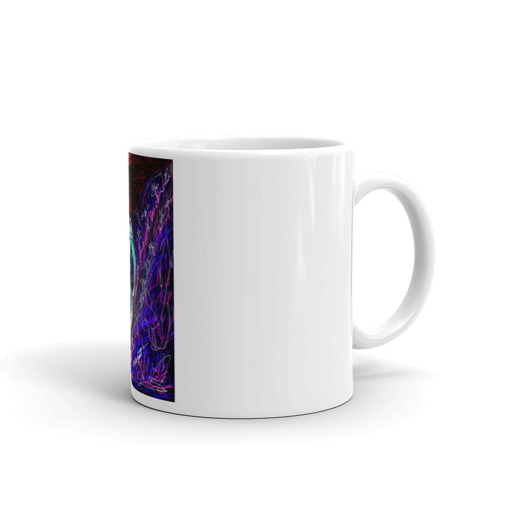 neon "Jesus Christ on a Bicycle" Mug / Artist - Margot House & Bryan Ameigh