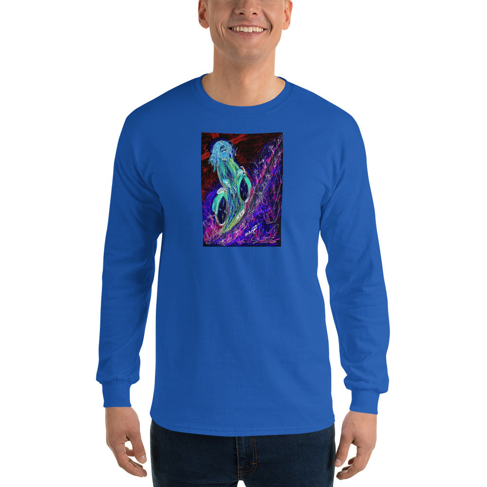 neon "Jesus Christ on a Bicycle" Long Sleeve T-Shirt / Artist - Margot House & Bryan Ameigh