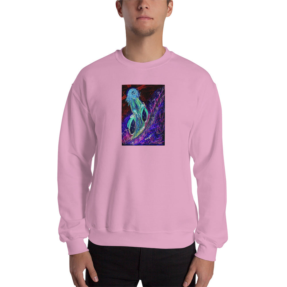 neon "Jesus Christ on a Bicycle" Sweatshirt / Artist - Margot House