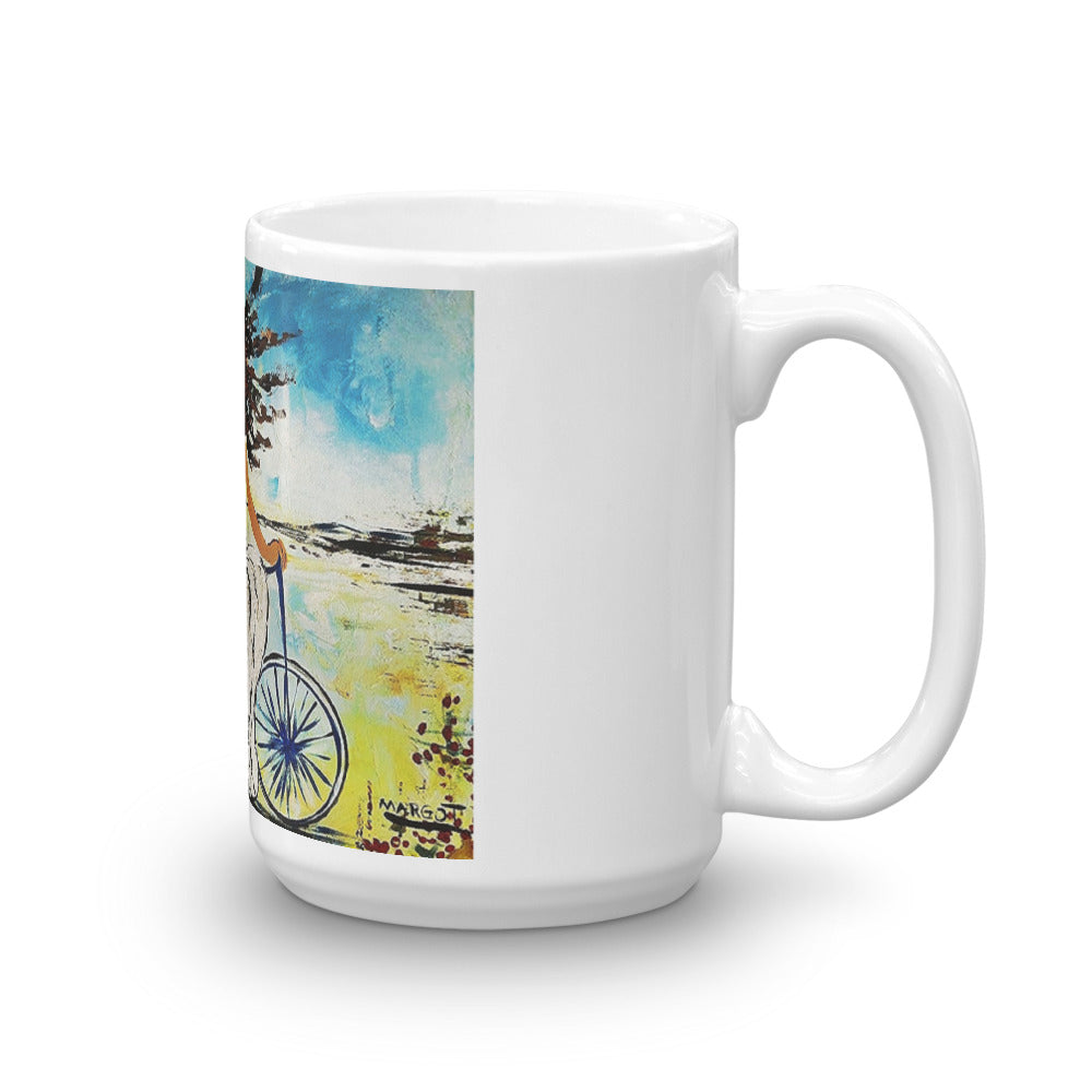 "Jesus Christ on a Bicycle" Mug / Artist -Margot House - Limited Edition