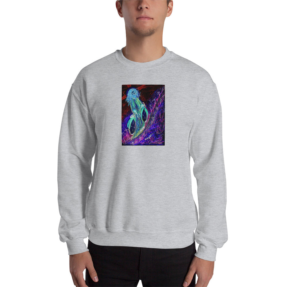 neon "Jesus Christ on a Bicycle" Sweatshirt / Artist - Margot House