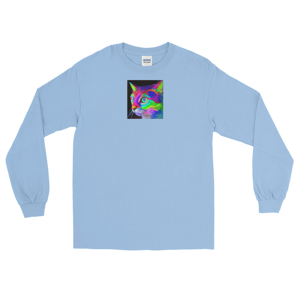 Color Kitty Face Long Sleeve T-Shirt
