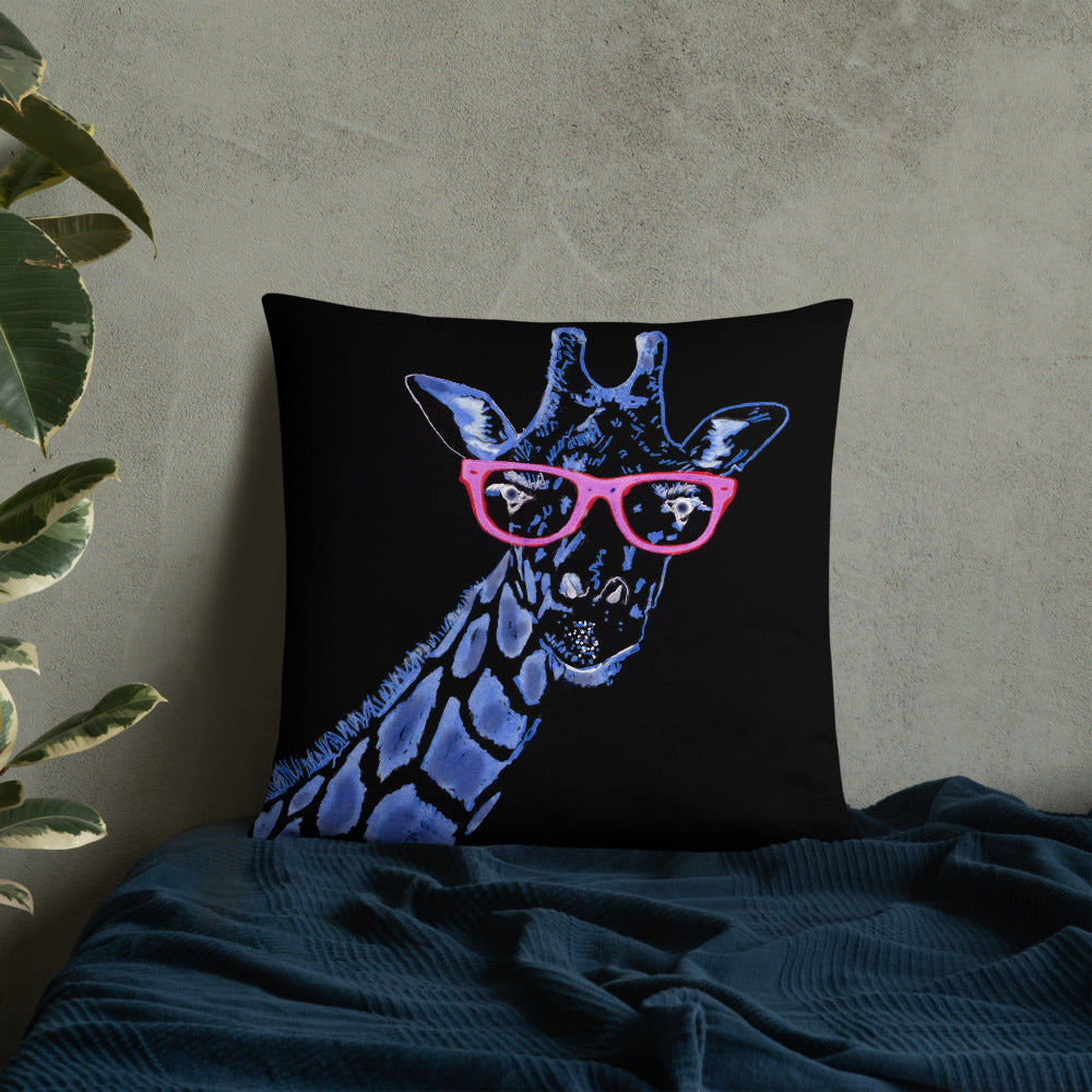 Blue Giraffe Pillow / Artist - Bryan Ameigh