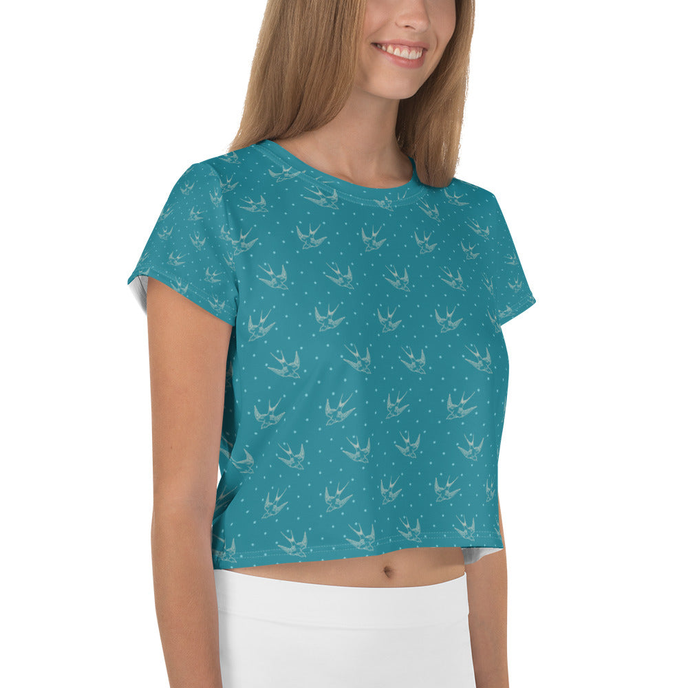 Printed Birdy Crop Tee / Artist - Bryan Ameigh