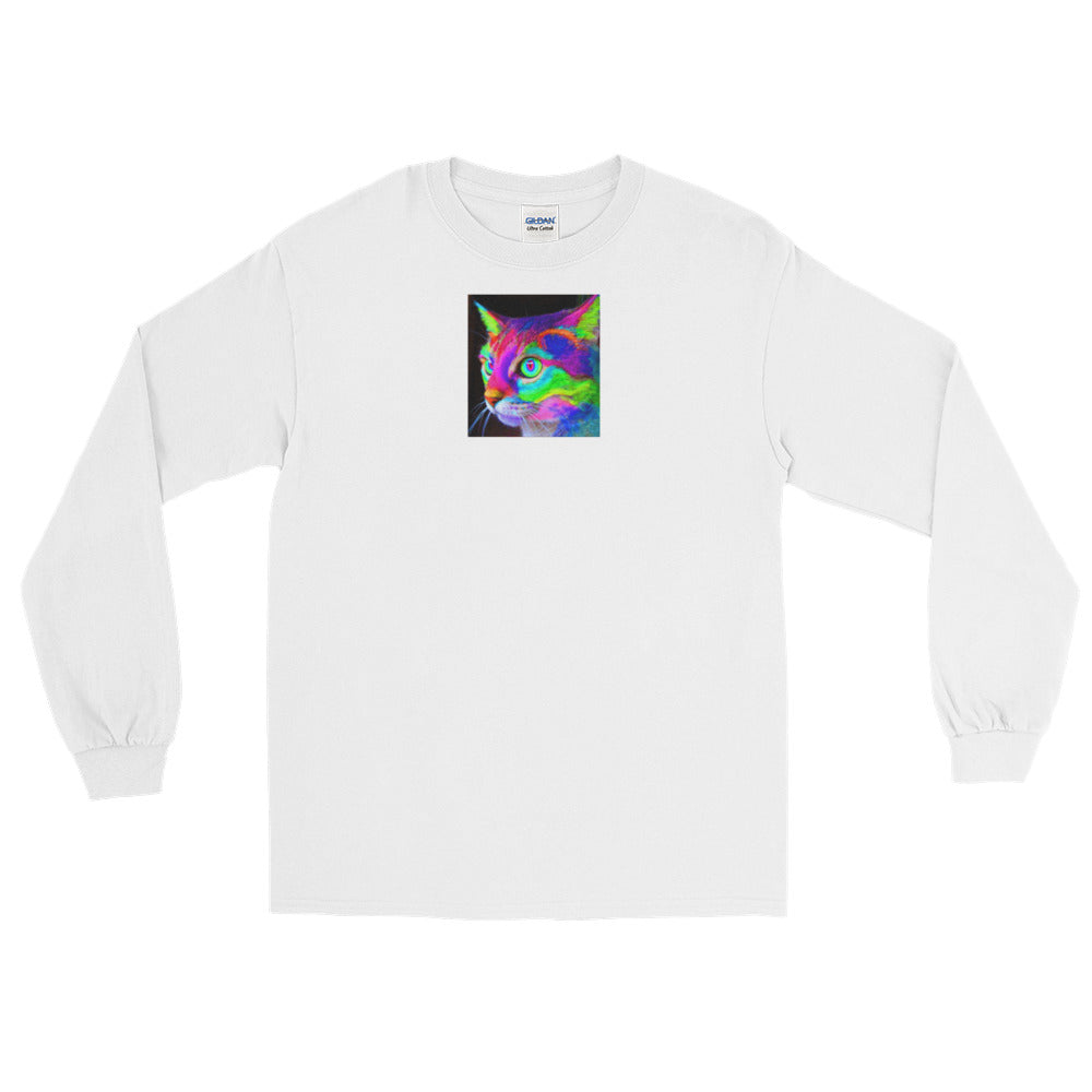 Color Kitty Face Long Sleeve T-Shirt
