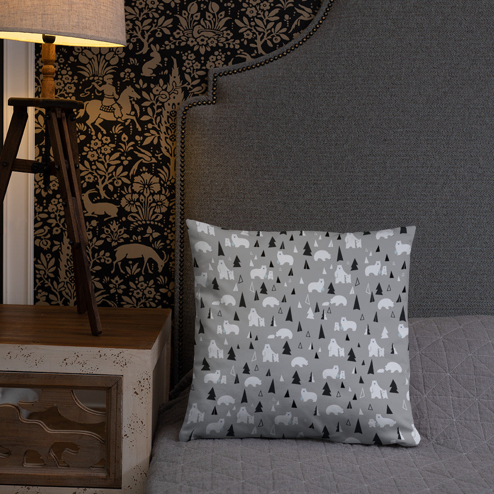 Graphic Designer Pillow / Bears and Mountains