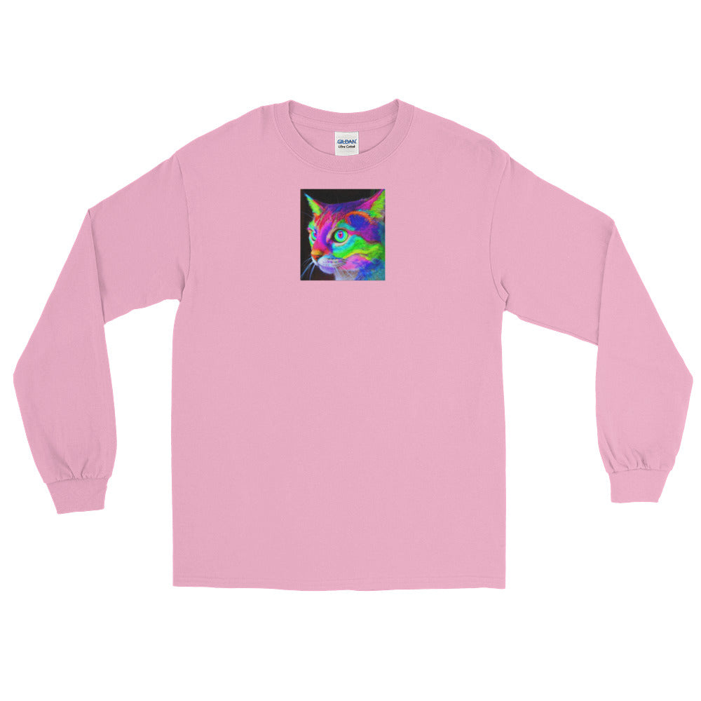 Color Kitty Face Long Sleeve T-Shirt