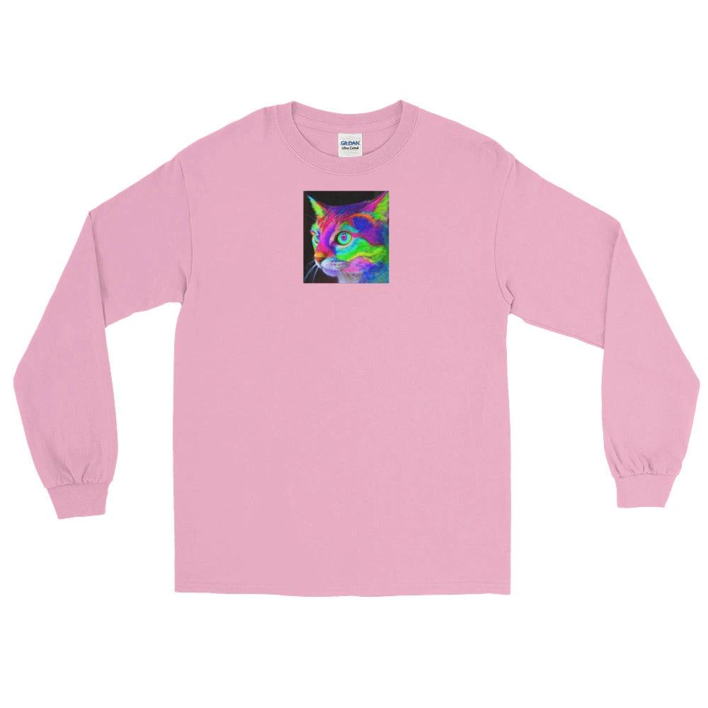 Color Kitty Face Long Sleeve T-Shirt