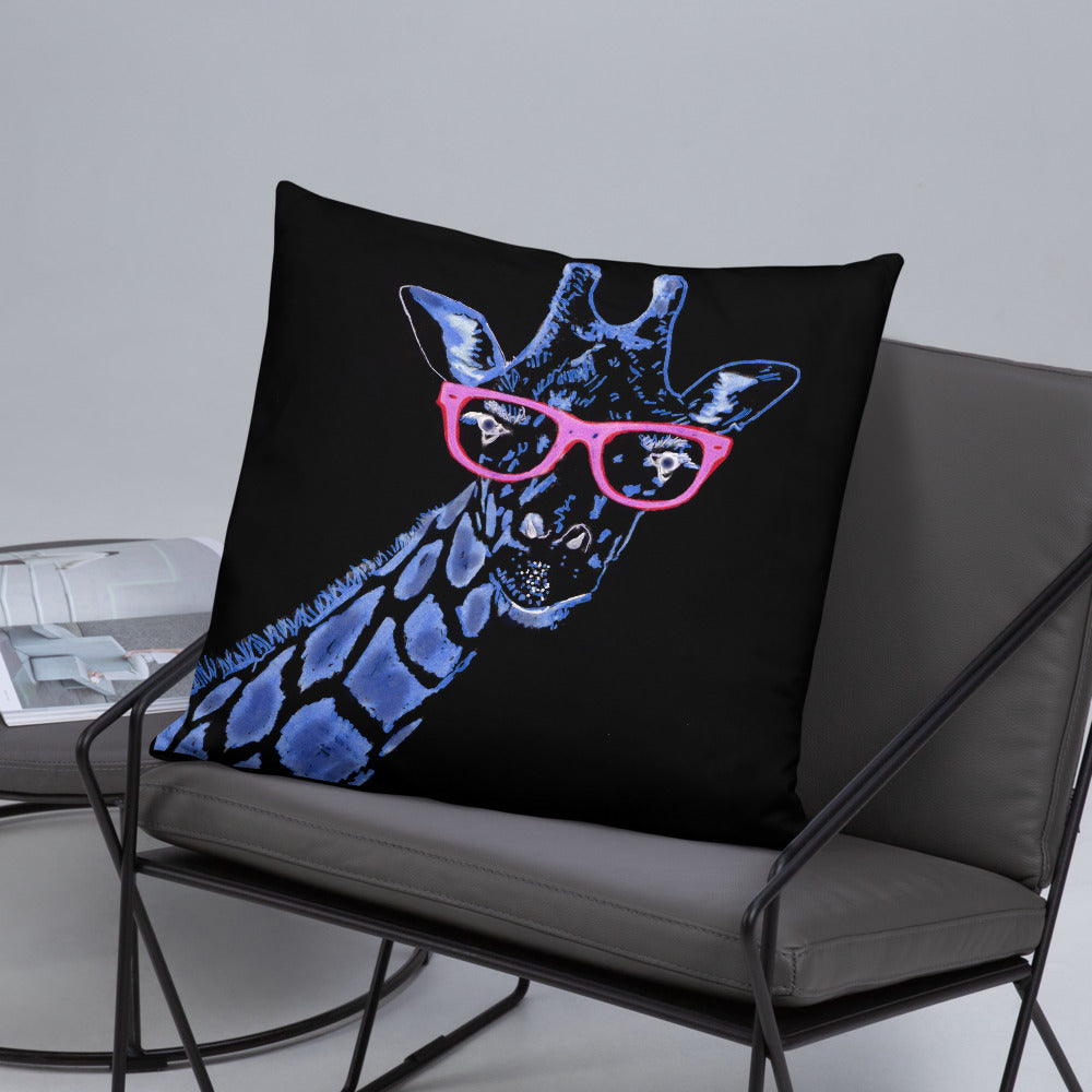 Blue Giraffe Pillow / Artist - Bryan Ameigh