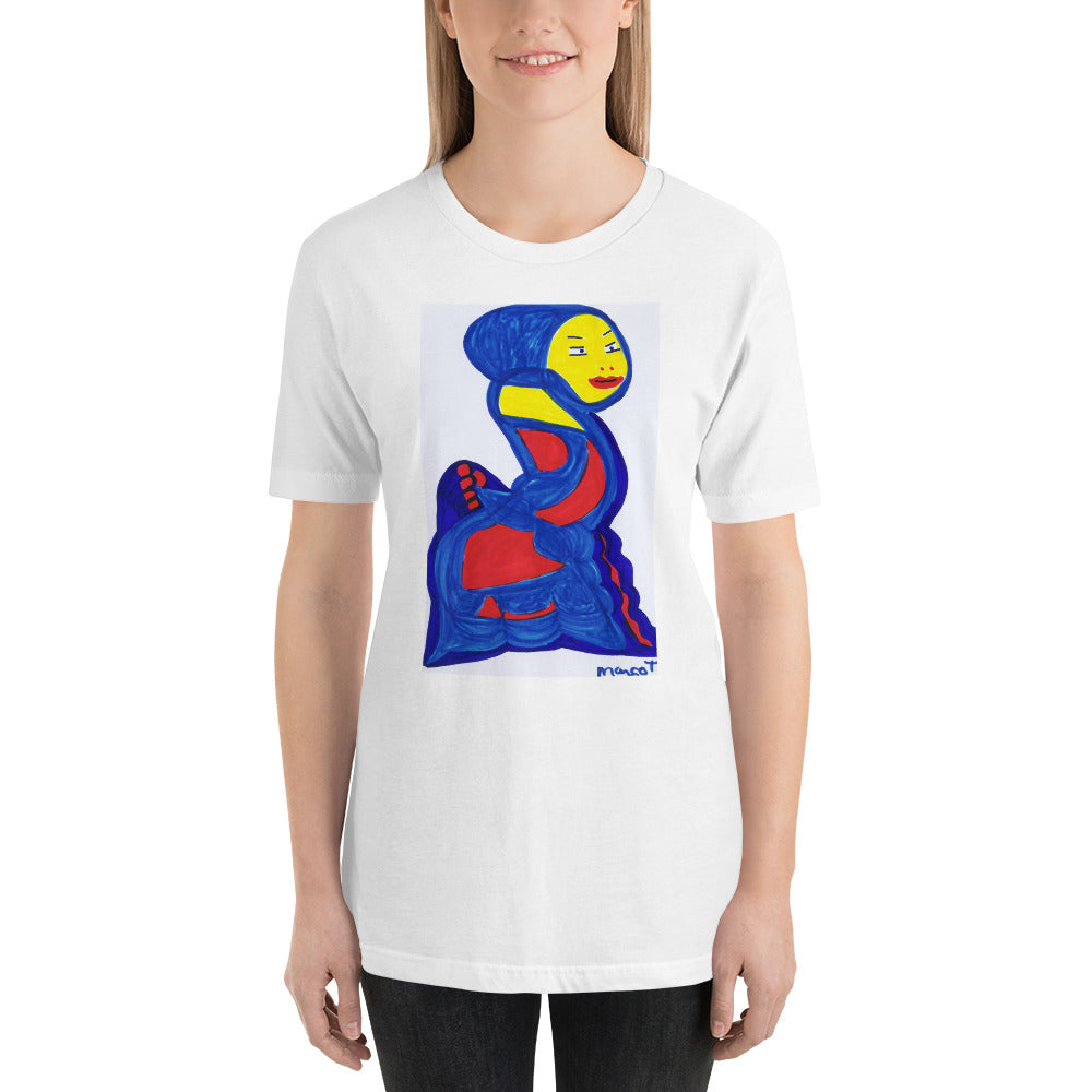 Short-Sleeve Unisex T-Shirt / Yellow face girl with Big booty / Artist - Margot House