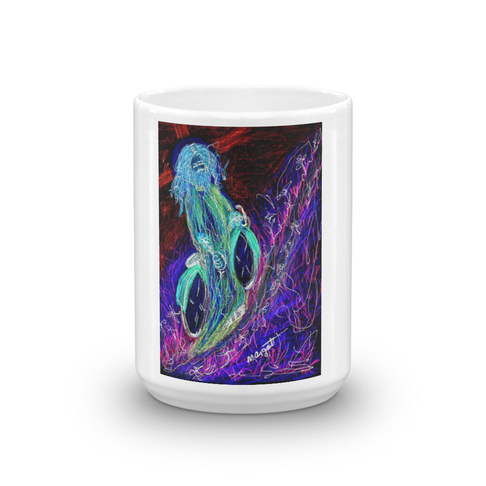 neon "Jesus Christ on a Bicycle" Mug / Artist - Margot House & Bryan Ameigh