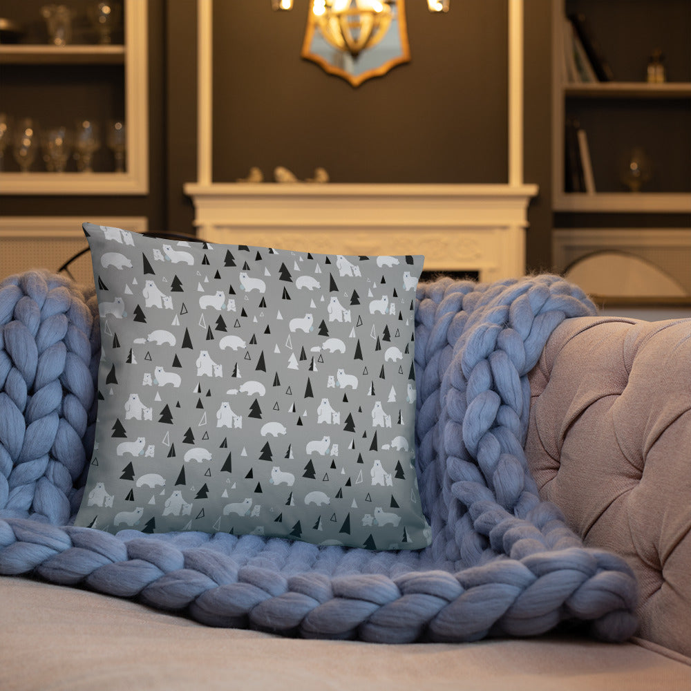 Graphic Designer Pillow / Bears and Mountains
