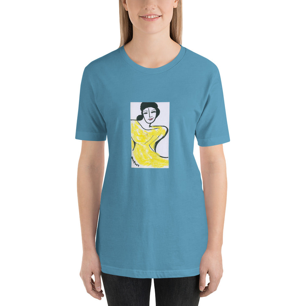 Short-Sleeve Unisex T-Shirt / "lady in yellow dress" / artist - Margot House