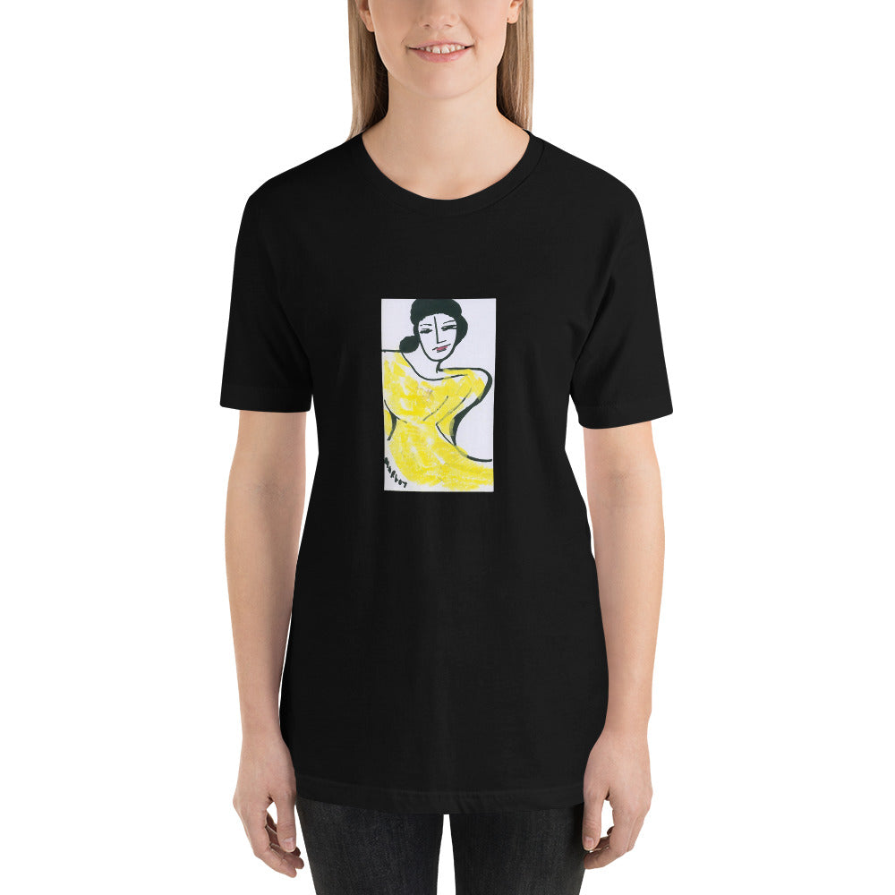 Short-Sleeve Unisex T-Shirt / "lady in yellow dress" / artist - Margot House