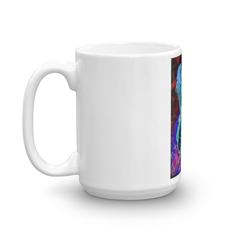 neon "Jesus Christ on a Bicycle" Mug / Artist - Margot House & Bryan Ameigh