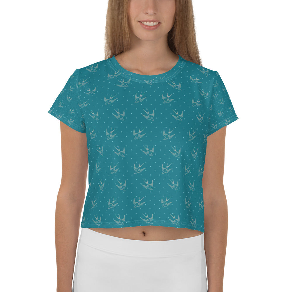 Printed Birdy Crop Tee / Artist - Bryan Ameigh