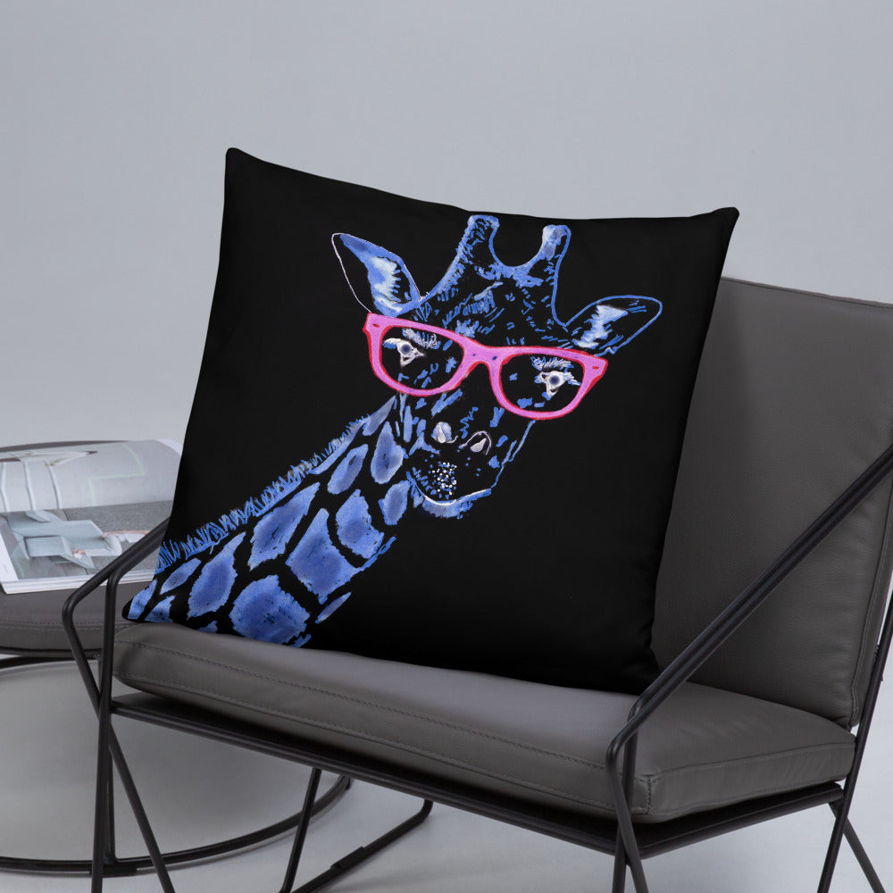 Blue Giraffe Pillow / Artist - Bryan Ameigh