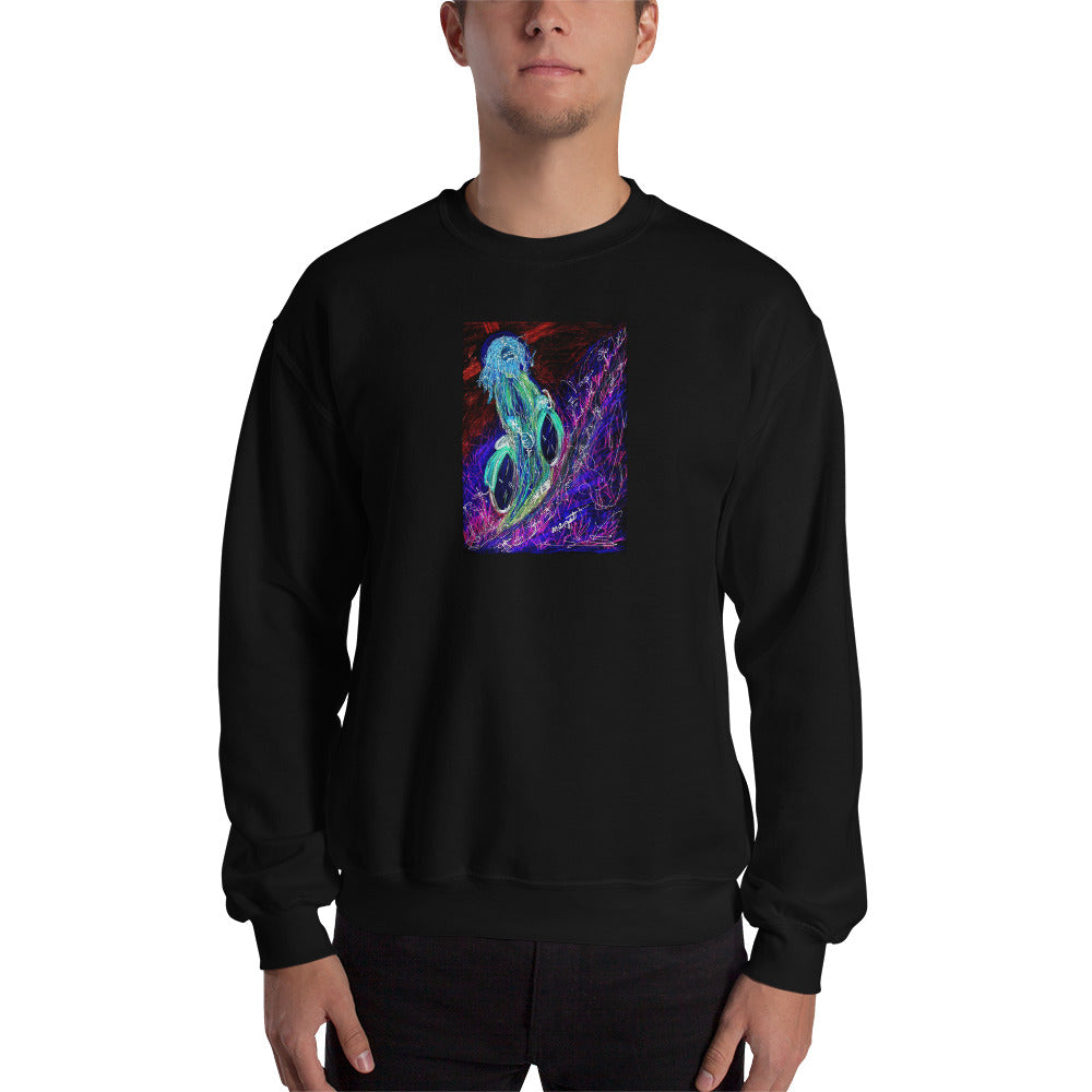 neon "Jesus Christ on a Bicycle" Sweatshirt / Artist - Margot House