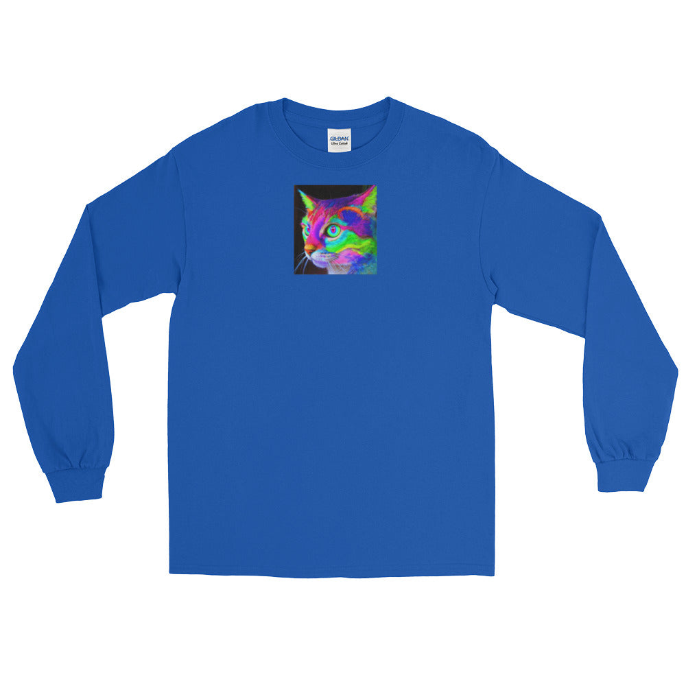 Color Kitty Face Long Sleeve T-Shirt