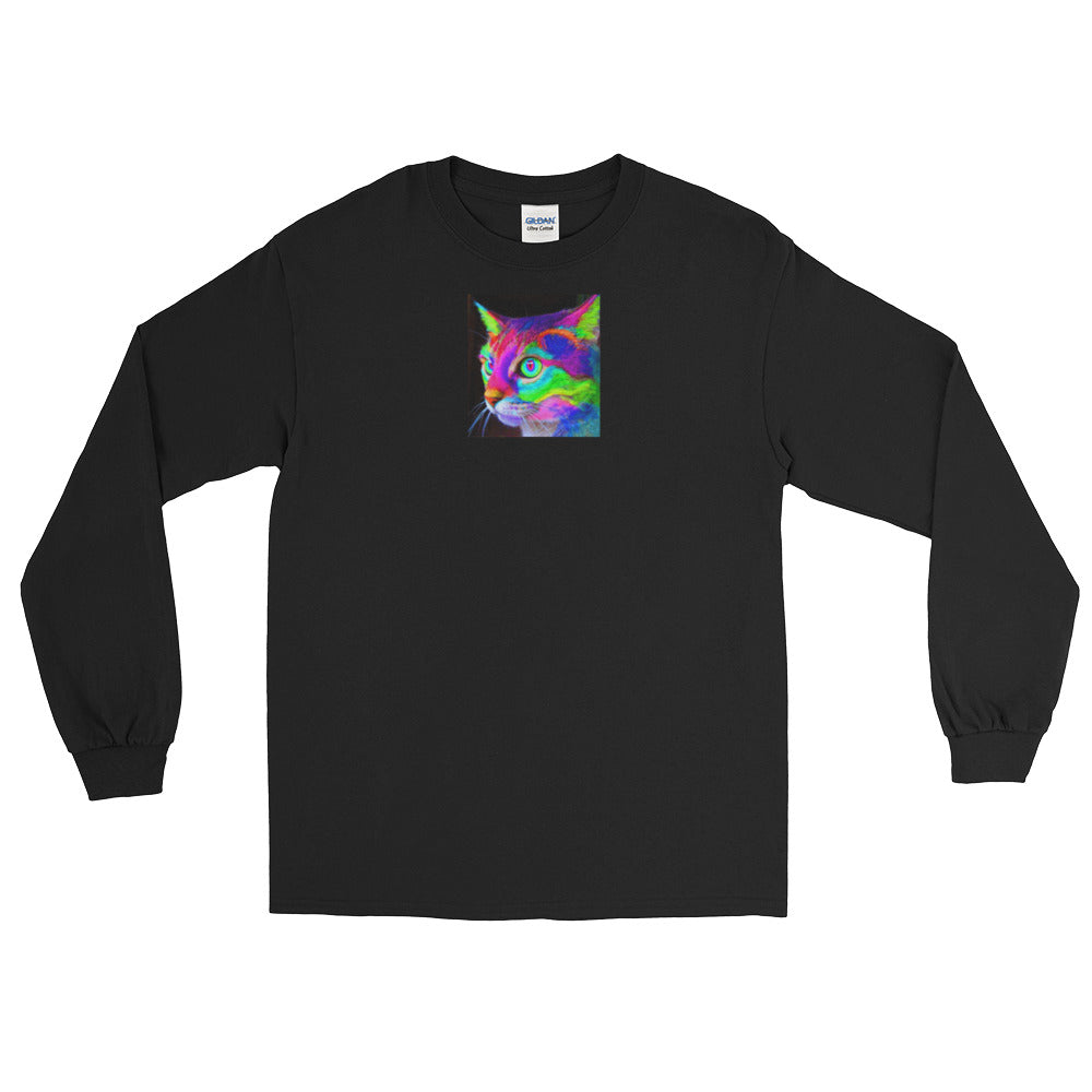 Color Kitty Face Long Sleeve T-Shirt