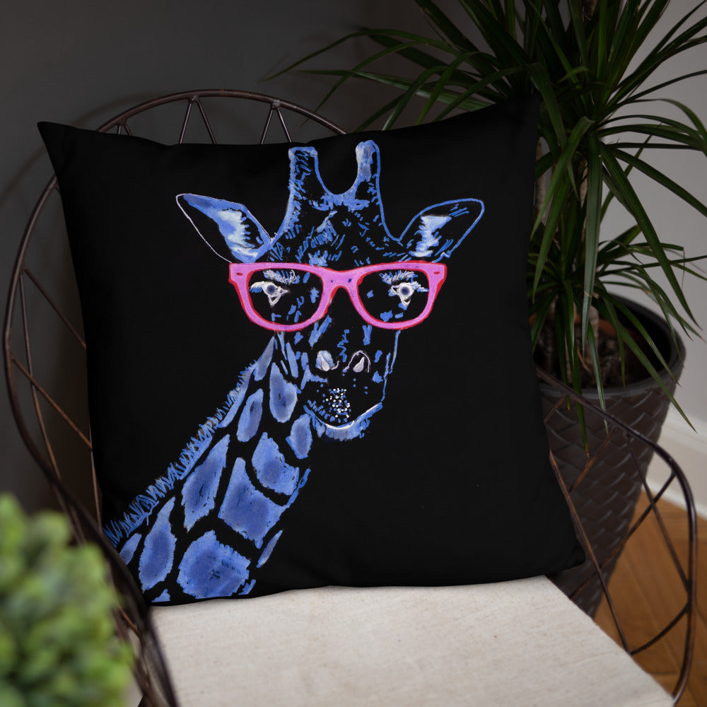 Blue Giraffe Pillow / Artist - Bryan Ameigh