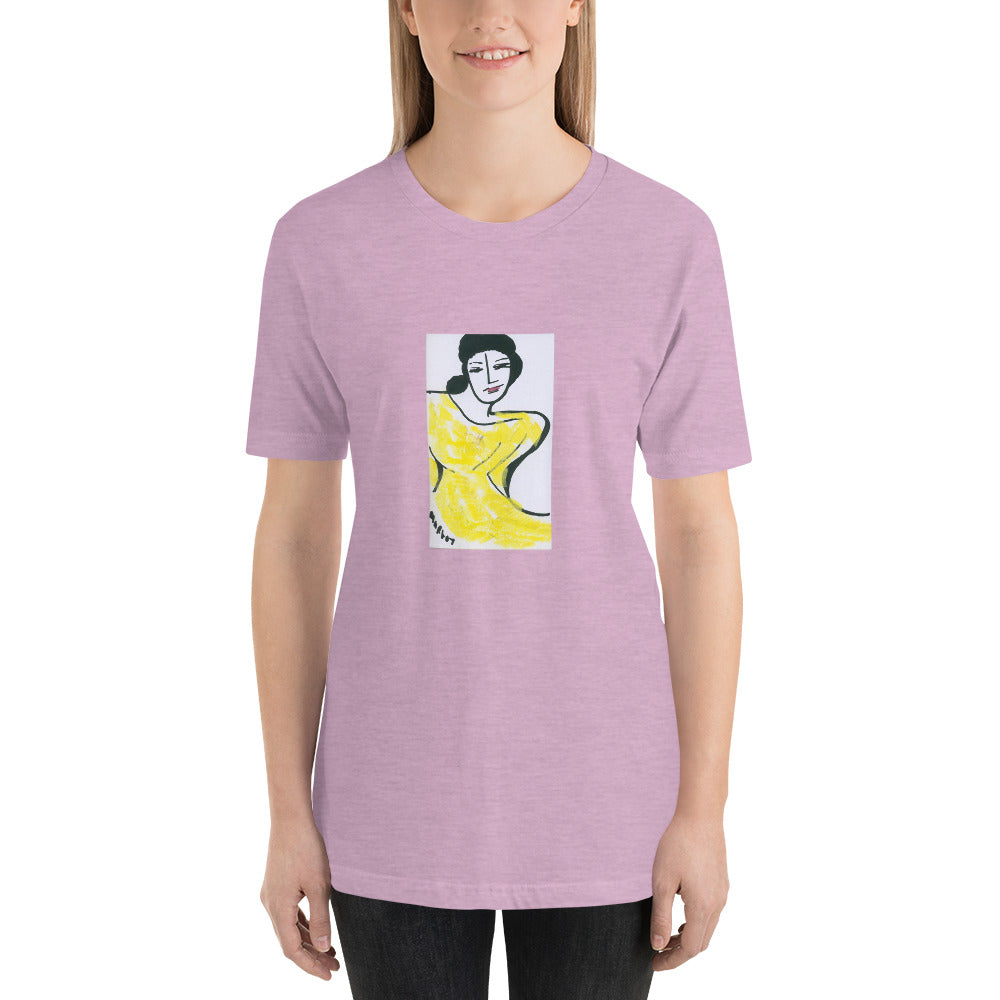 Short-Sleeve Unisex T-Shirt / "lady in yellow dress" / artist - Margot House