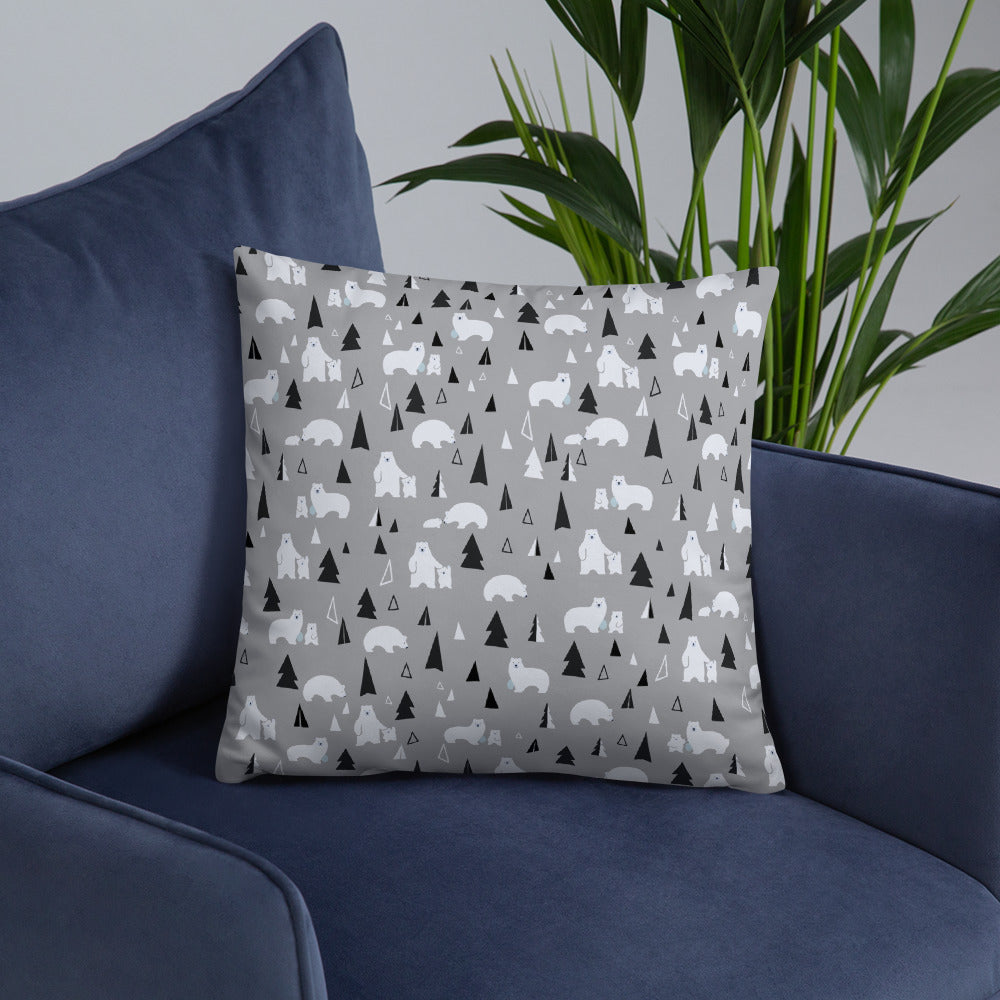 Graphic Designer Pillow / Bears and Mountains