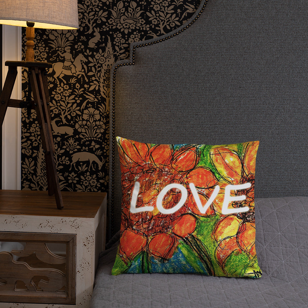 Sunflower Love  Pillow  /Artist - Margot House