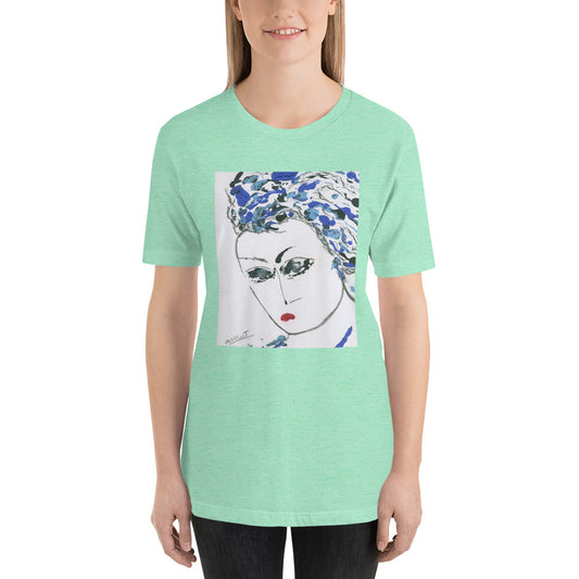 Short-Sleeve Unisex T-Shirt / "tiny red lip girl" / Artist - Margot House