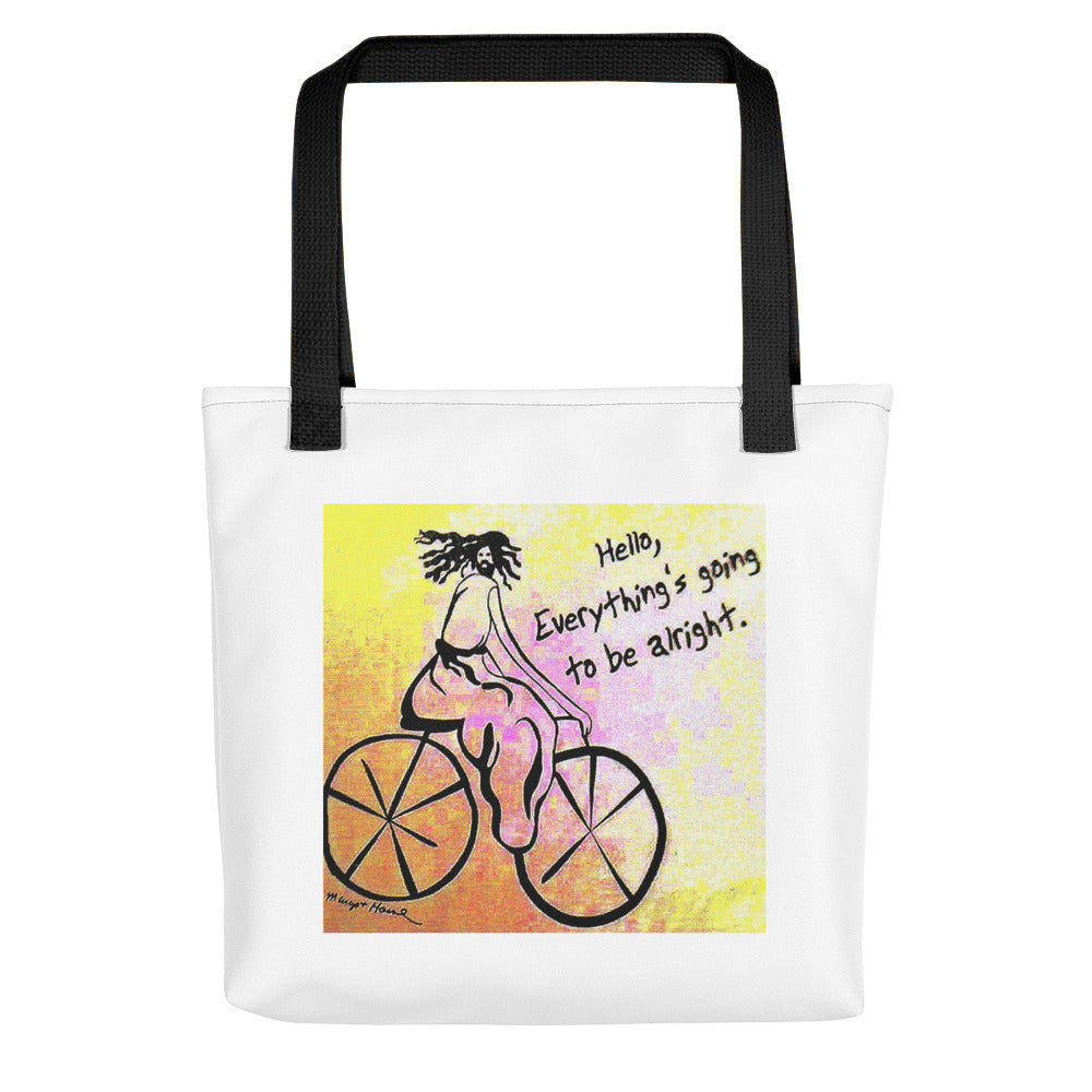 The orginal Jesus Christ on a Bicycle " Tote bag / Artist - Margot House