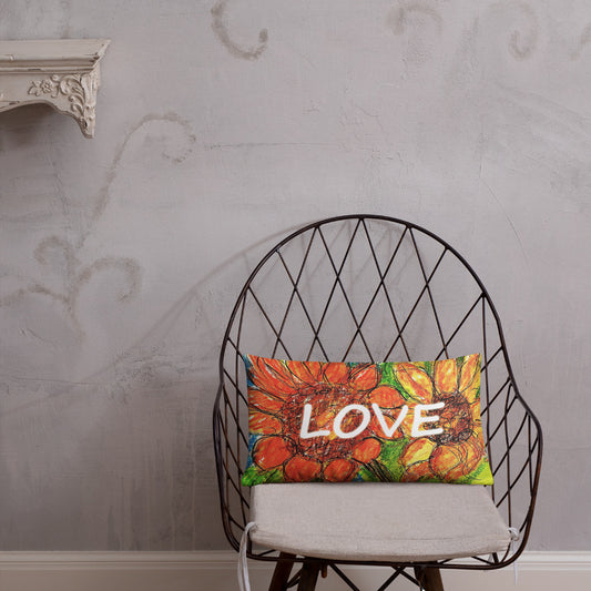Sunflower Love  Pillow  /Artist - Margot House