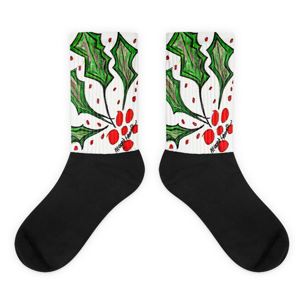 Christmas Holly Socks / Artist - Margot House