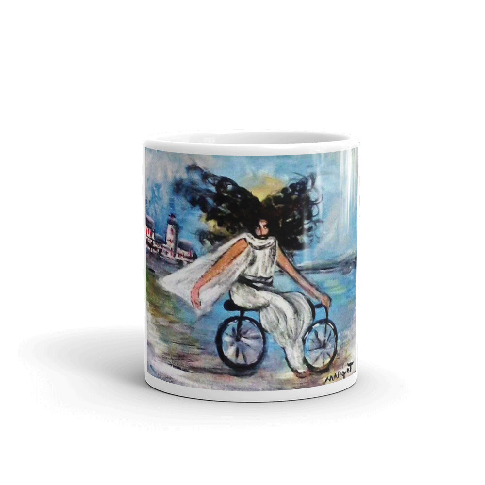 Jesus on Bicycle Mug / Artist - Margot House