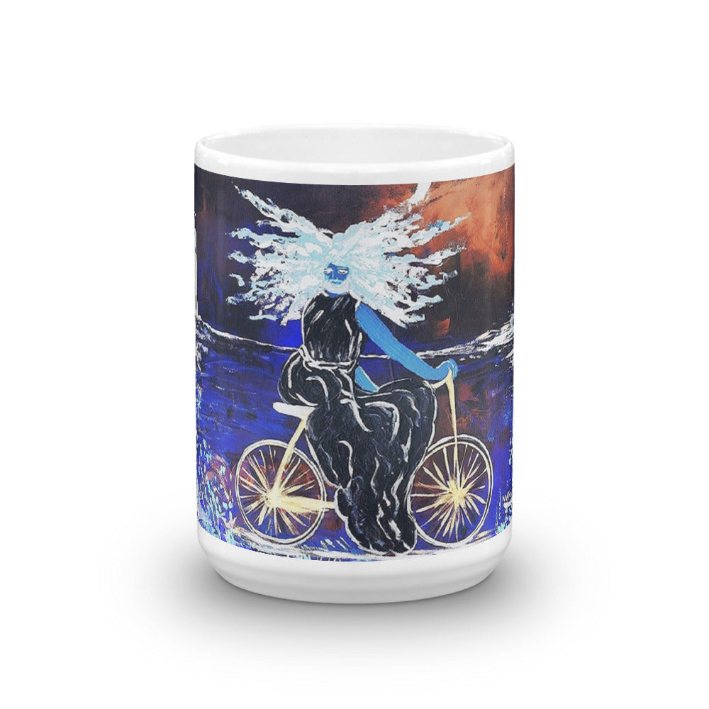 nite time "Jesus Christ on a bicycle" Mug / Artist - Margot House