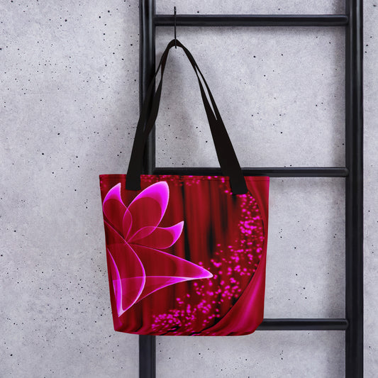 "Red Flower Love" - Tote Bag  ( no letters)