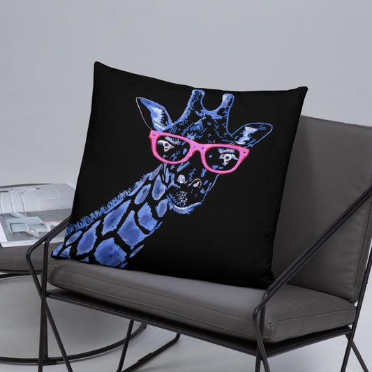 Blue Giraffe Pillow / Artist - Bryan Ameigh