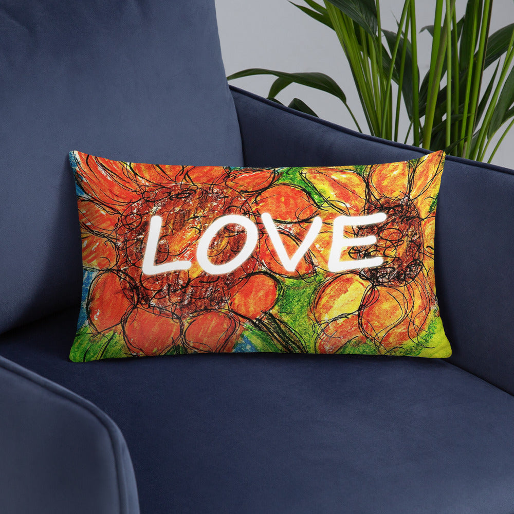 Sunflower Love  Pillow  /Artist - Margot House
