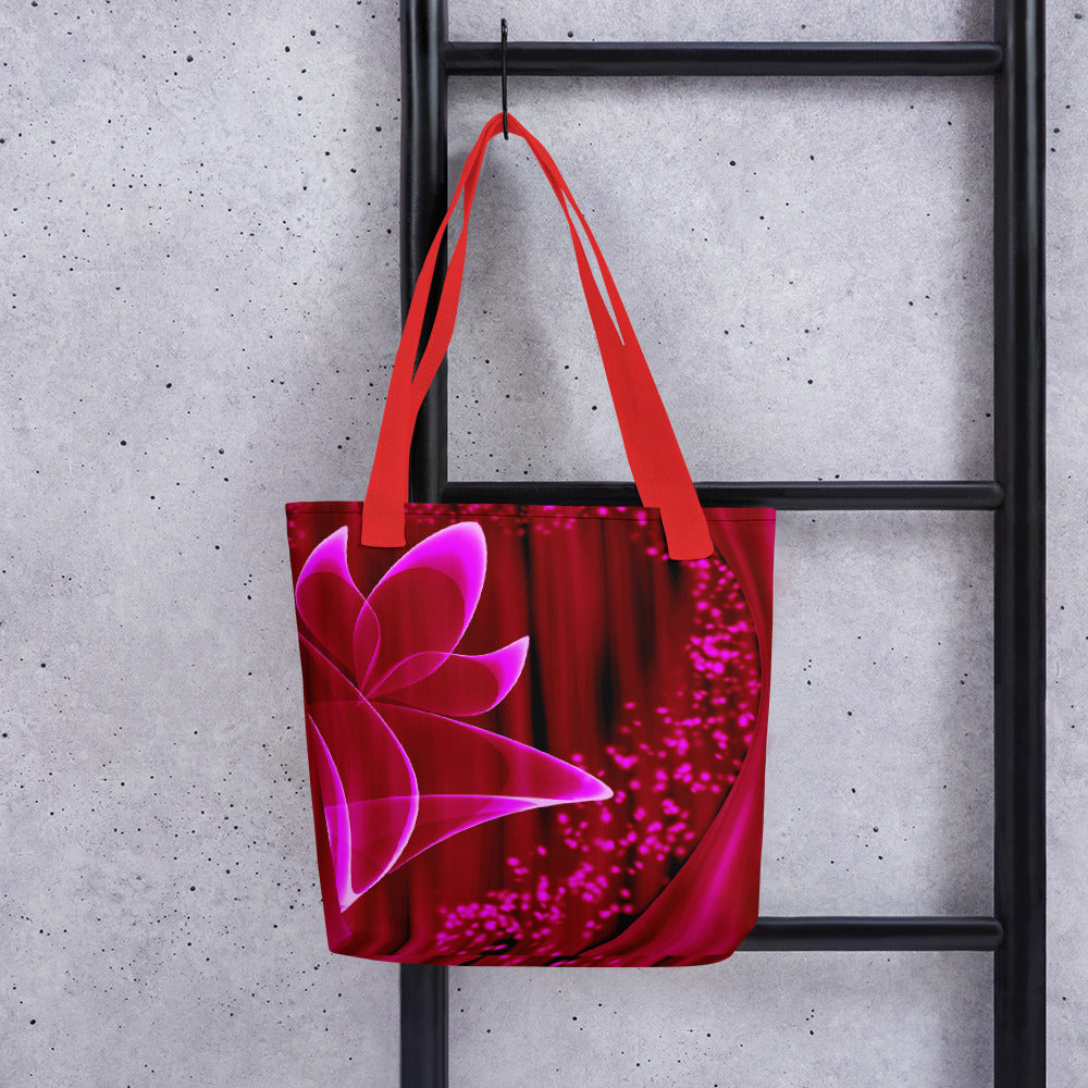 "Red Flower Love" - Tote Bag  ( no letters)