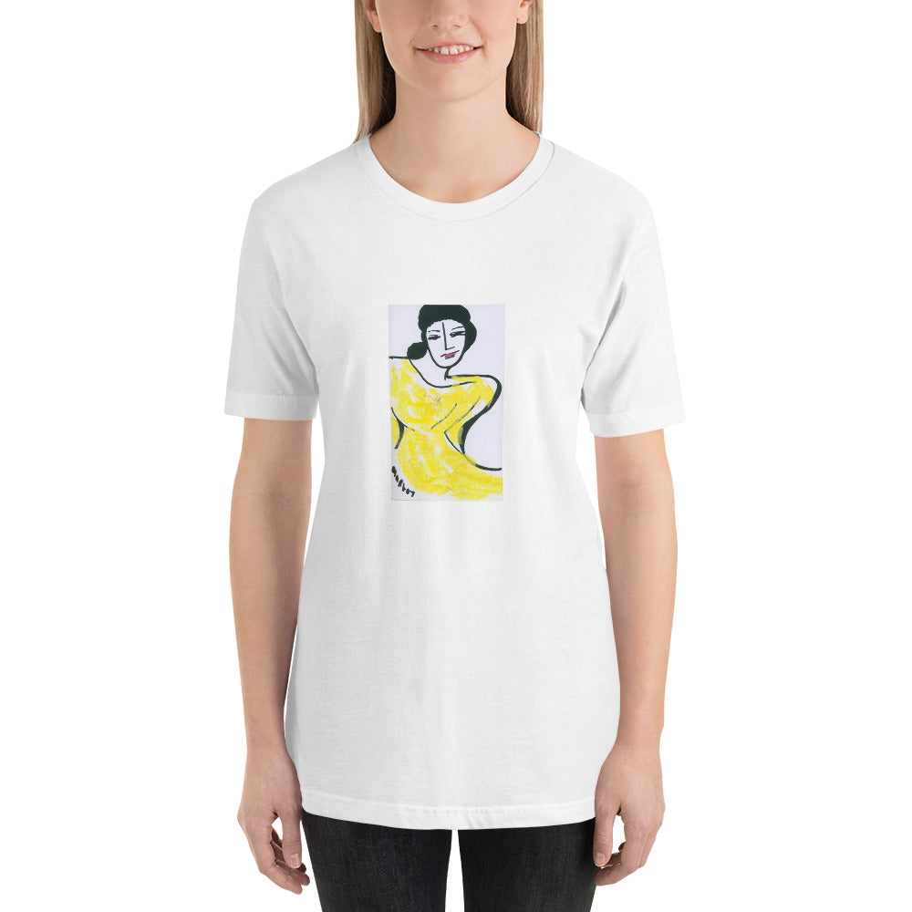 Short-Sleeve Unisex T-Shirt / "lady in yellow dress" / artist - Margot House