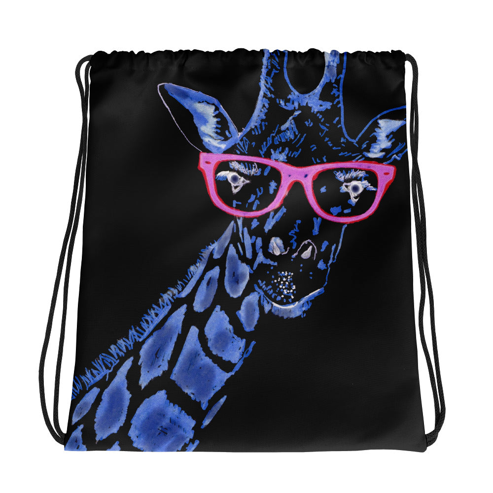 Blue Giraffe Drawstring bag / Artist- Bryan Ameigh